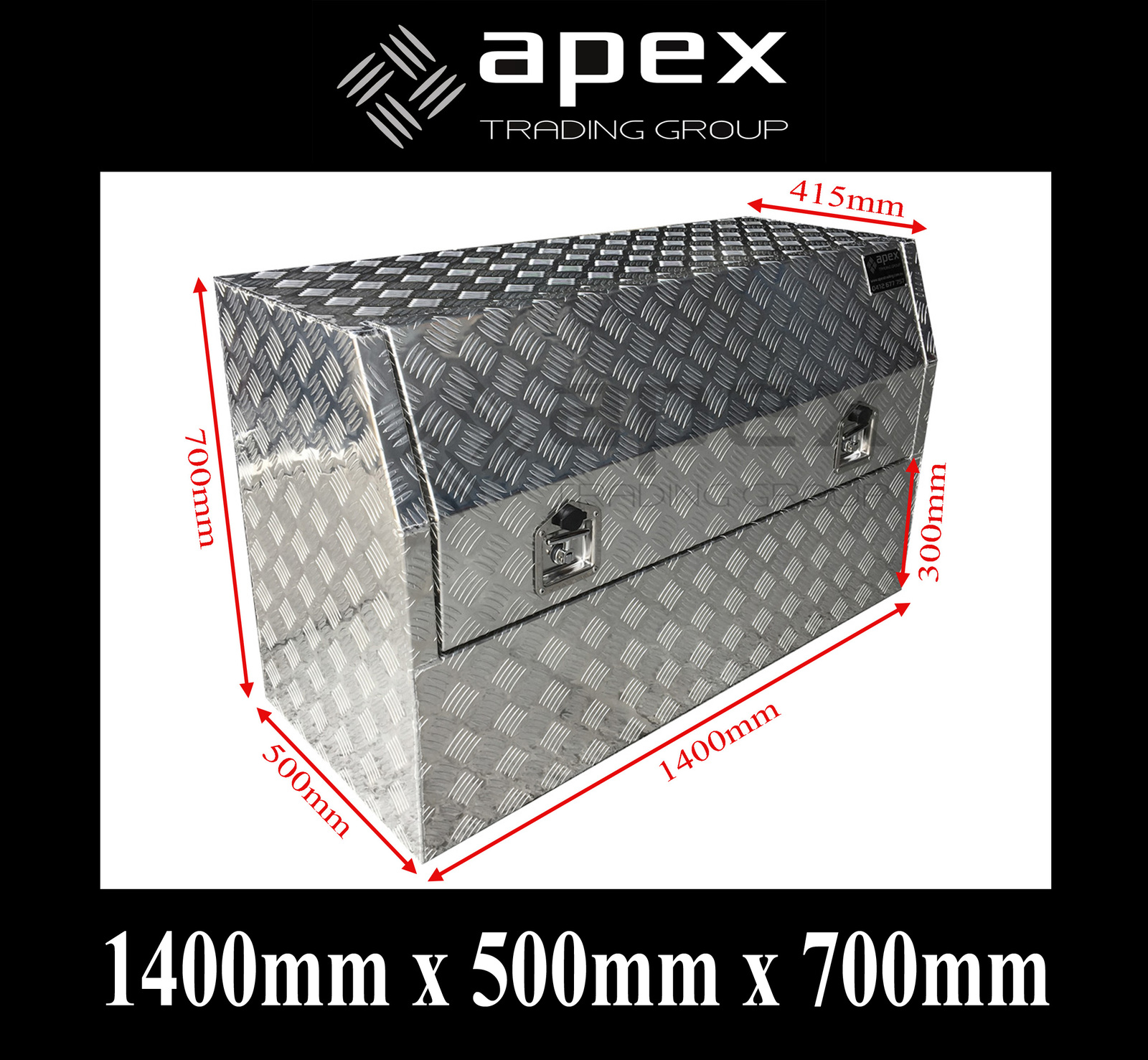 Aluminium Half Lid Toolbox - 1457HR