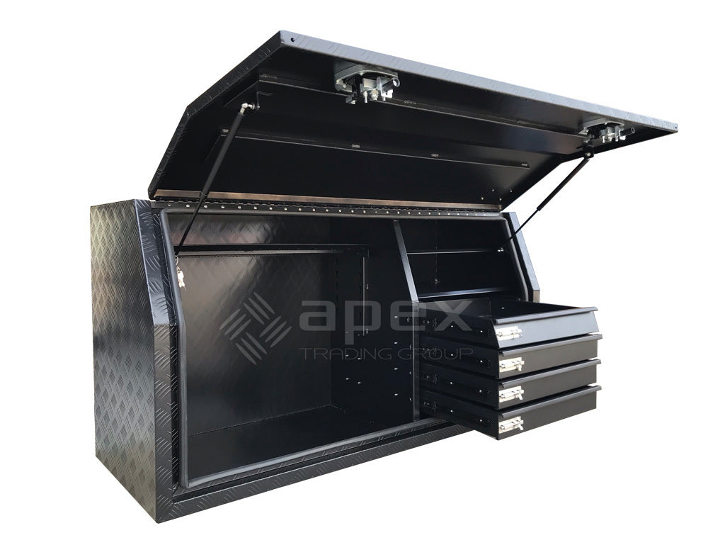 Aluminium Powder Coat Toolbox with Drawers 1468FDCPBL