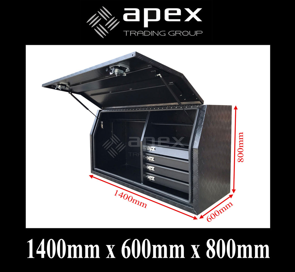 Aluminium Powder Coat Toolbox with Drawers 1468FDCPBL