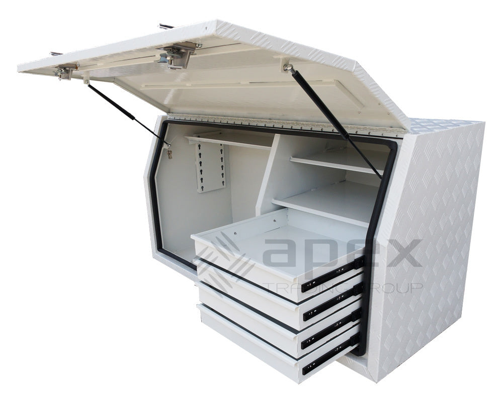 Aluminium Powder Coat Toolbox with Drawers 1468FDCPWL