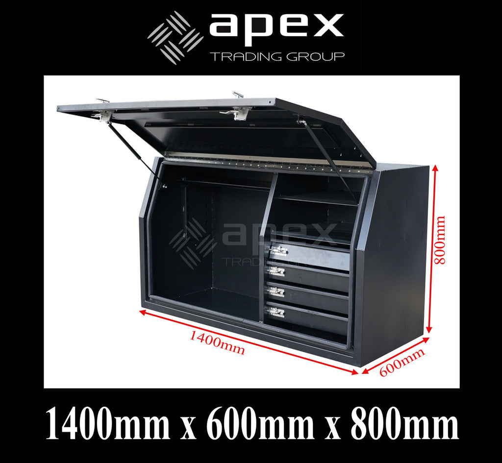 Aluminium Toolbox with Internal Drawers 1468FDFPBL