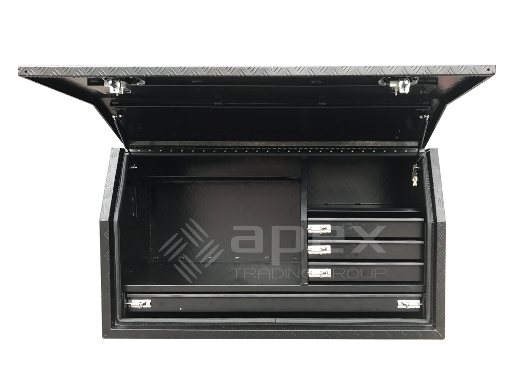 Aluminium Powder Coat Toolbox with Drawers 1568FDLDCPBL