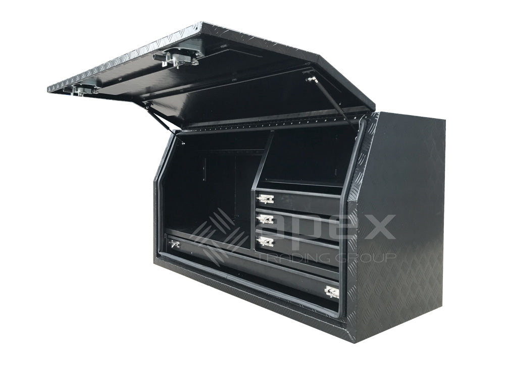 Aluminium Powder Coat Toolbox with Drawers 1568FDLDCPBL