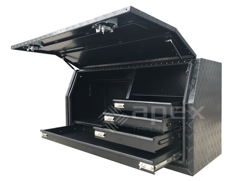 Aluminium Powder Coat Toolbox with Drawers 1568FDLDCPBL