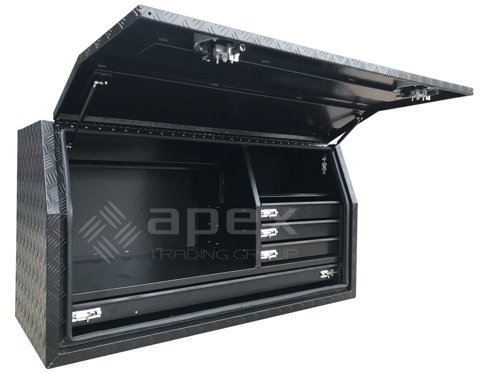 Aluminium Powder Coat Toolbox with Drawers 1568FDLDCPBL