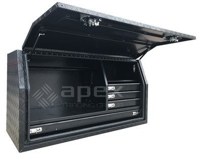 Aluminium Powder Coat Toolbox with Drawers 1568FDLDCPBL