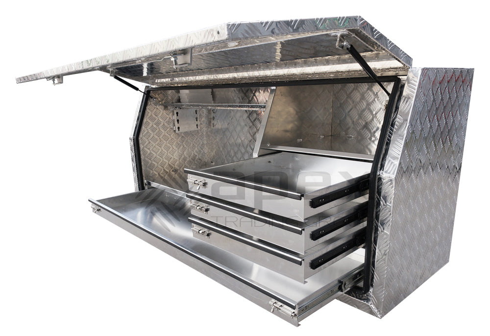 Aluminium Full Lid Toolbox with Drawers 1568FDLDL