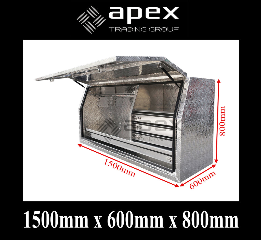 Aluminium Full Lid Toolbox with Drawers 1568FDLDL