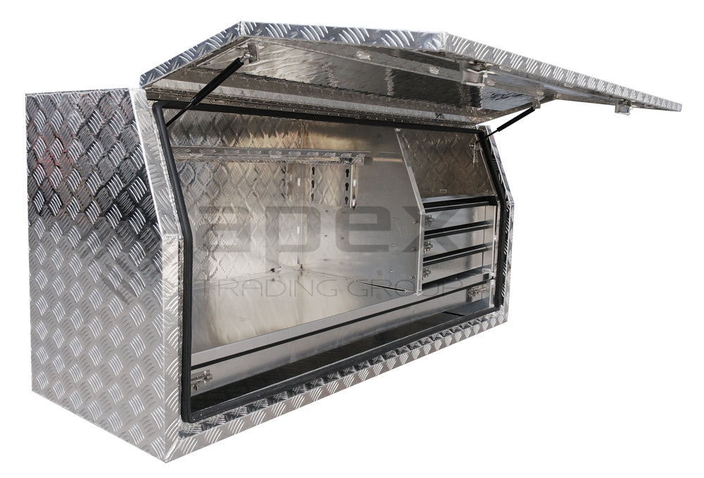 Aluminium Full Lid Toolbox with Drawers 1568FDLDL