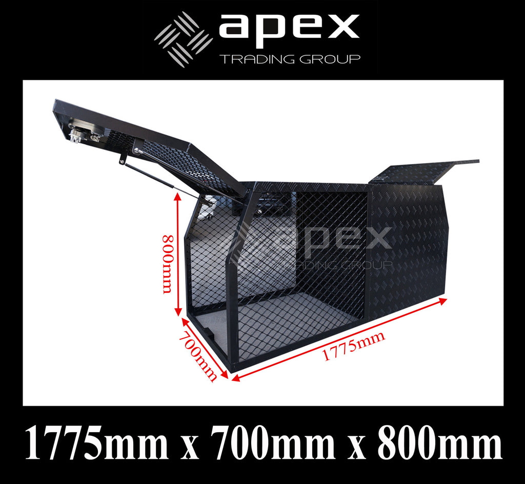 Aluminium Dog Cage & Toolbox Powder Coat Black 16010BL