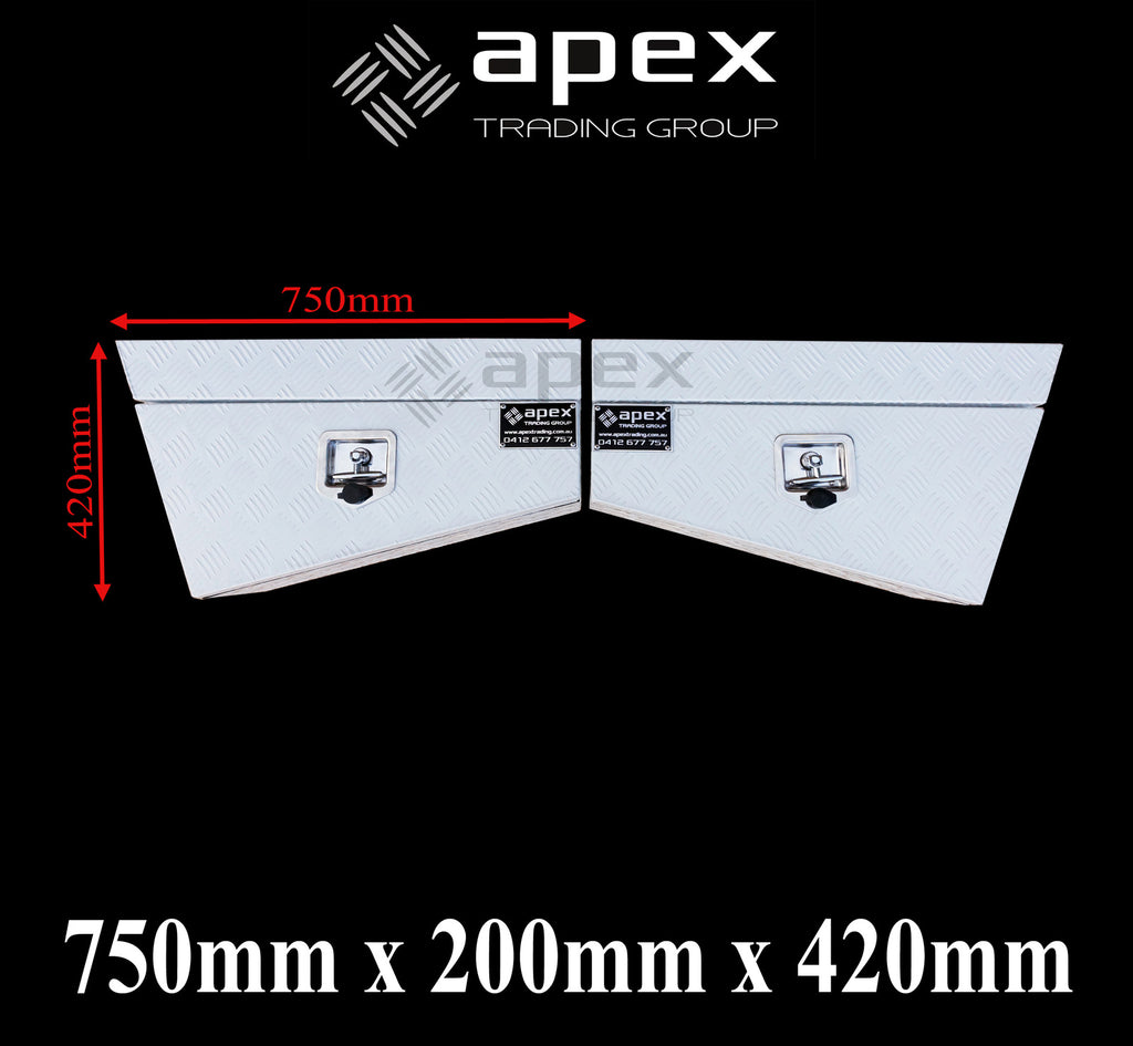 Aluminium Checker White Undertray Toolbox Set 16013CPW