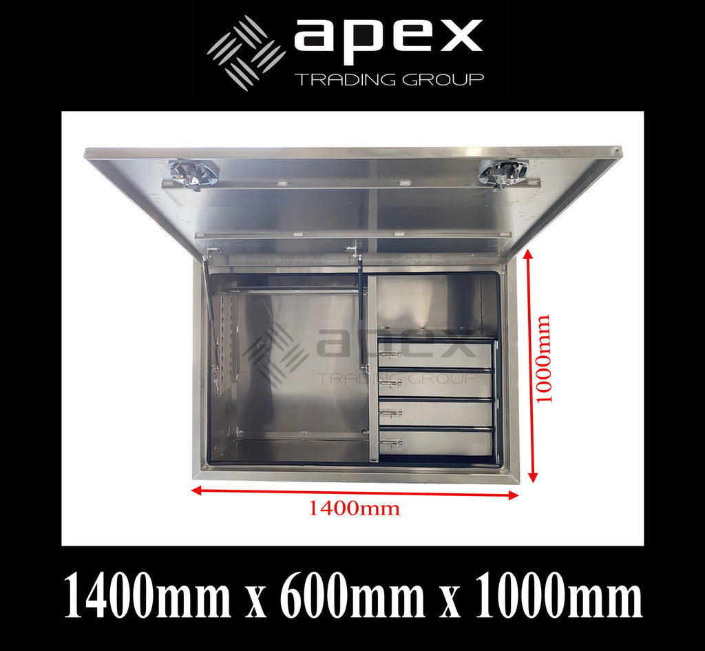 Aluminium Toolbox with Internal Drawers 16022FDFPL