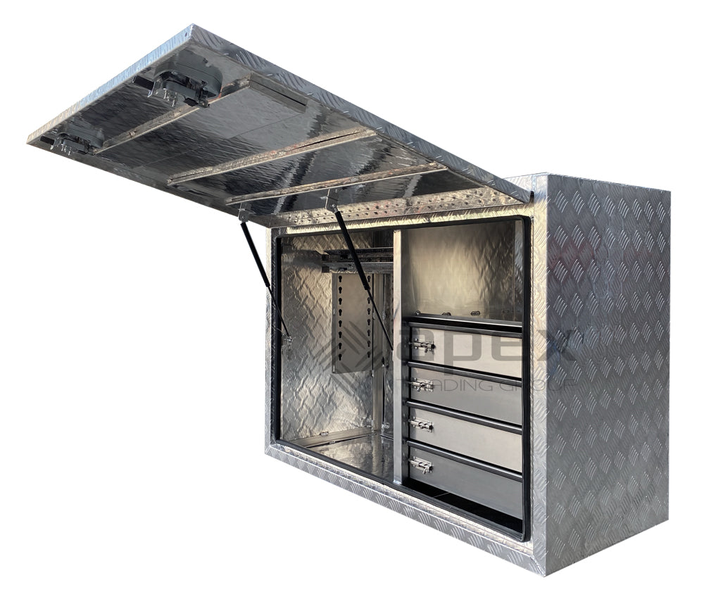 Aluminium Full Lid Toolbox with Drawers 16022FDL