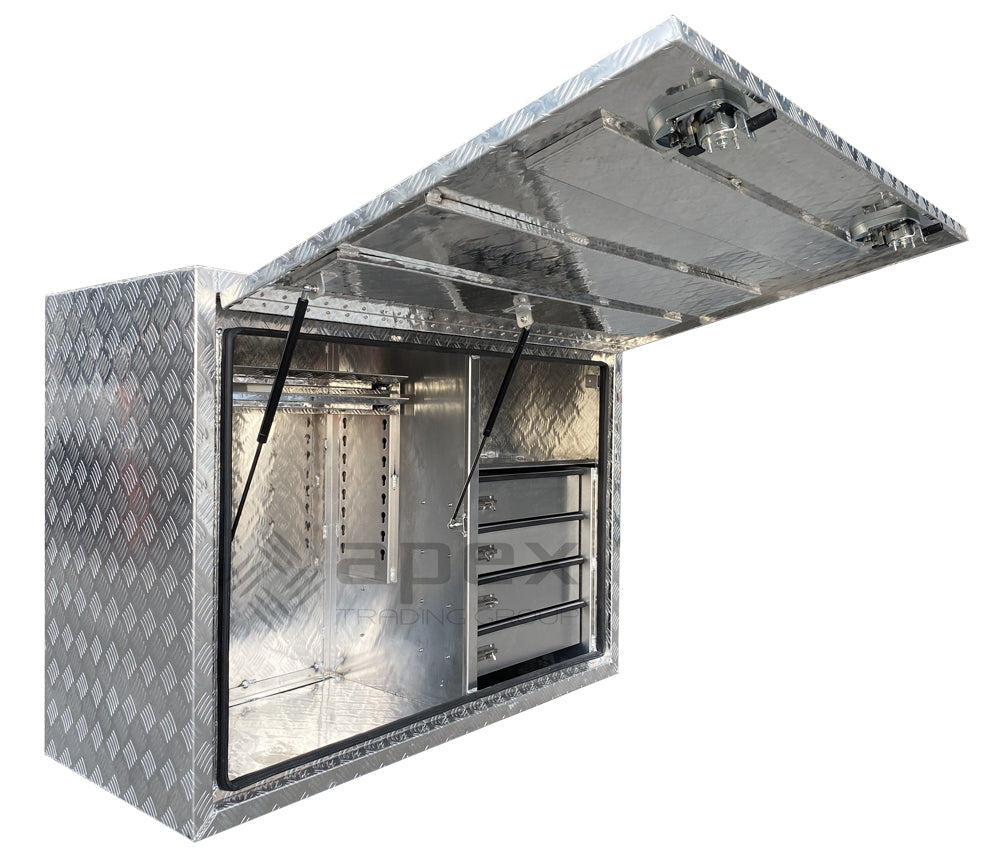 Aluminium Full Lid Toolbox with Drawers 16022FDL