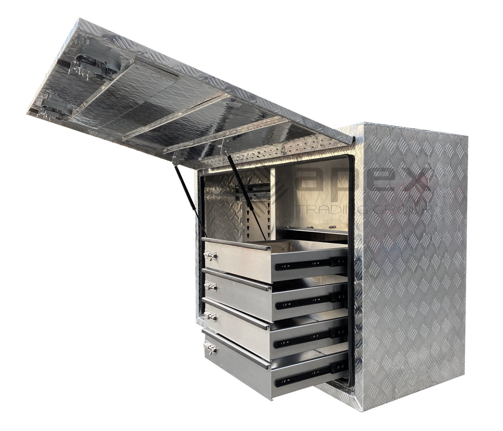 Aluminium Full Lid Toolbox with Drawers 16022FDL