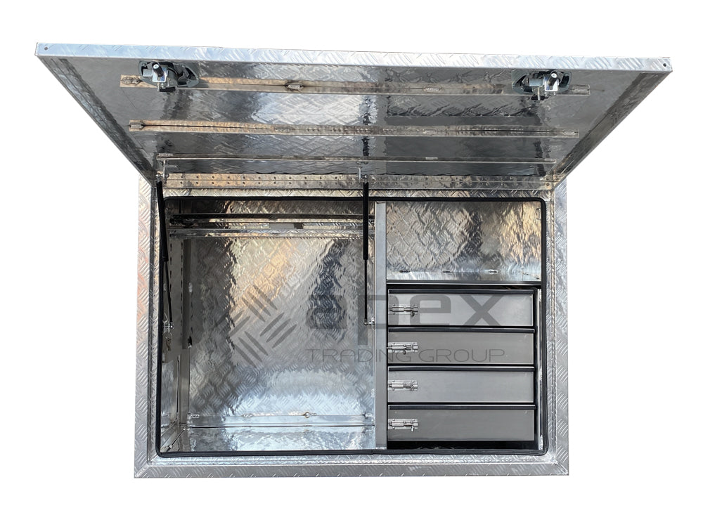 Aluminium Full Lid Toolbox with Drawers 16022FDL