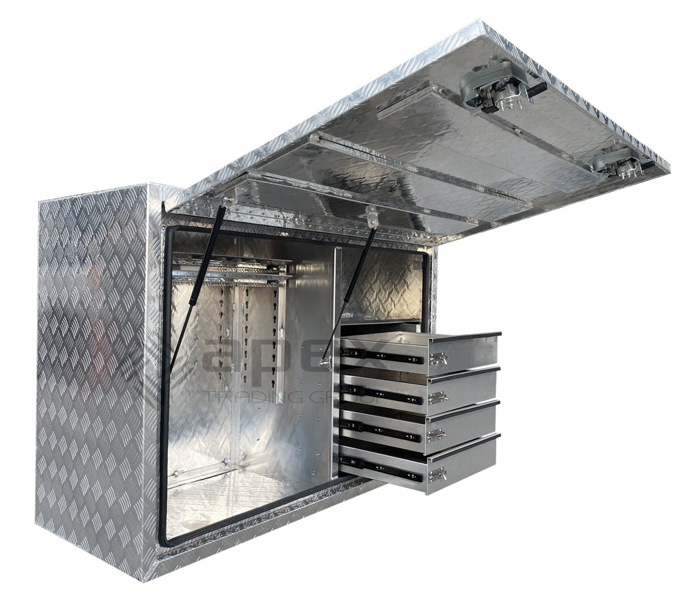 Aluminium Full Lid Toolbox with Drawers 16022FDL