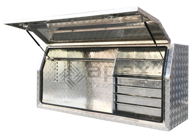 Aluminium Full Lid Toolbox with Drawers 1668FD1L