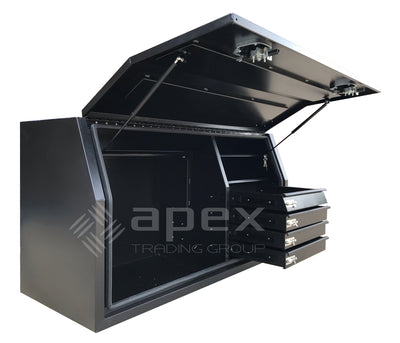 Aluminium Toolbox with Drawers Black 1668FDFPBL