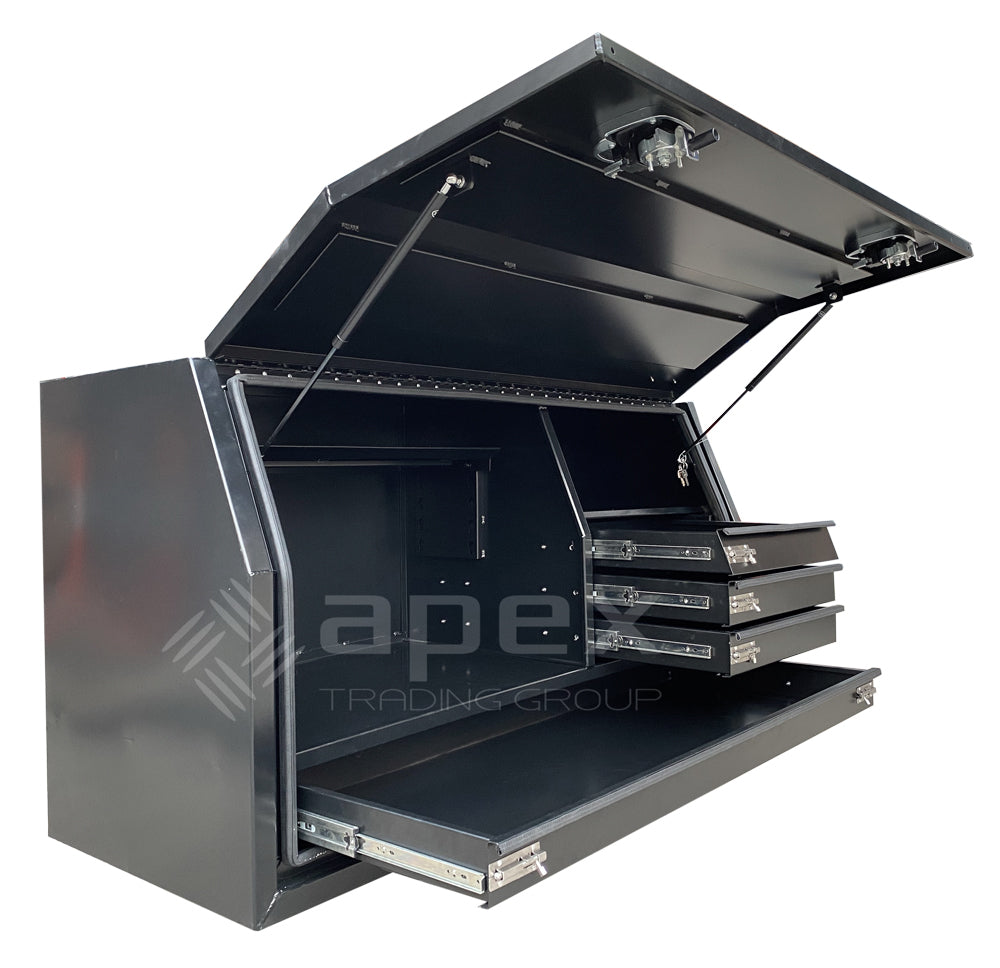 Aluminium Powder Coat Toolbox with Drawers 1668FDLDFPBL