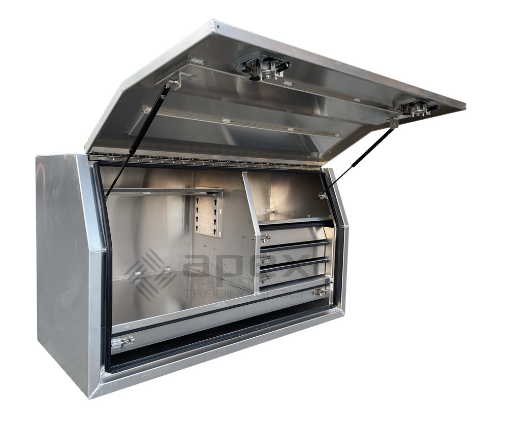 Aluminium Full Lid Toolbox with Drawers 1668FDLDFPL