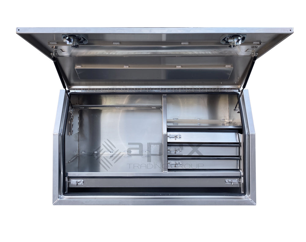Aluminium Full Lid Toolbox with Drawers 1668FDLDFPL