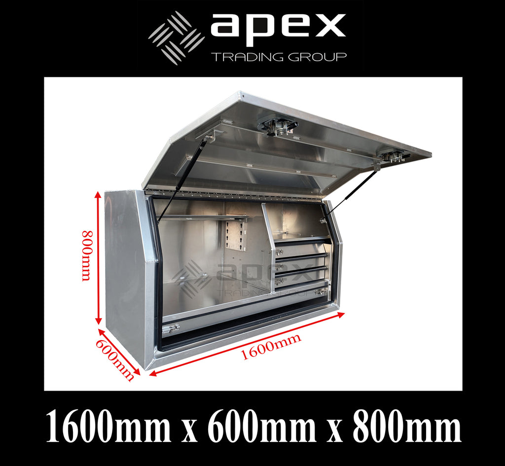 Aluminium Full Lid Toolbox with Drawers 1668FDLDFPL