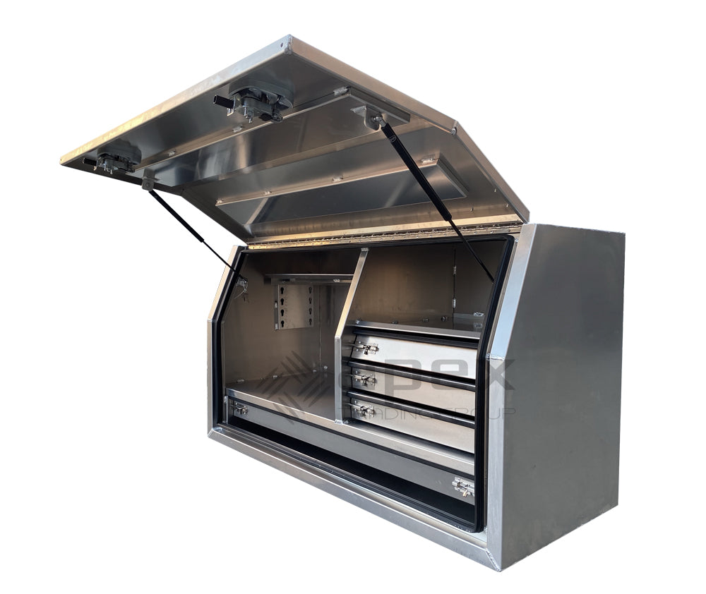 Aluminium Full Lid Toolbox with Drawers 1668FDLDFPL