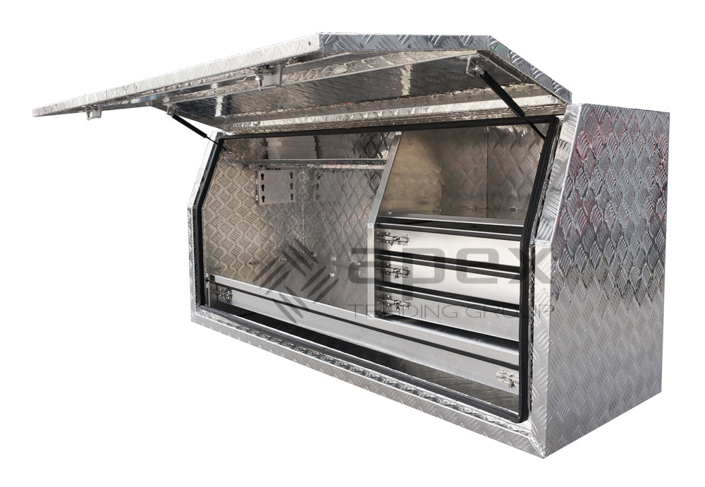Aluminium Full Lid Toolbox with Drawers 1668FDLDL