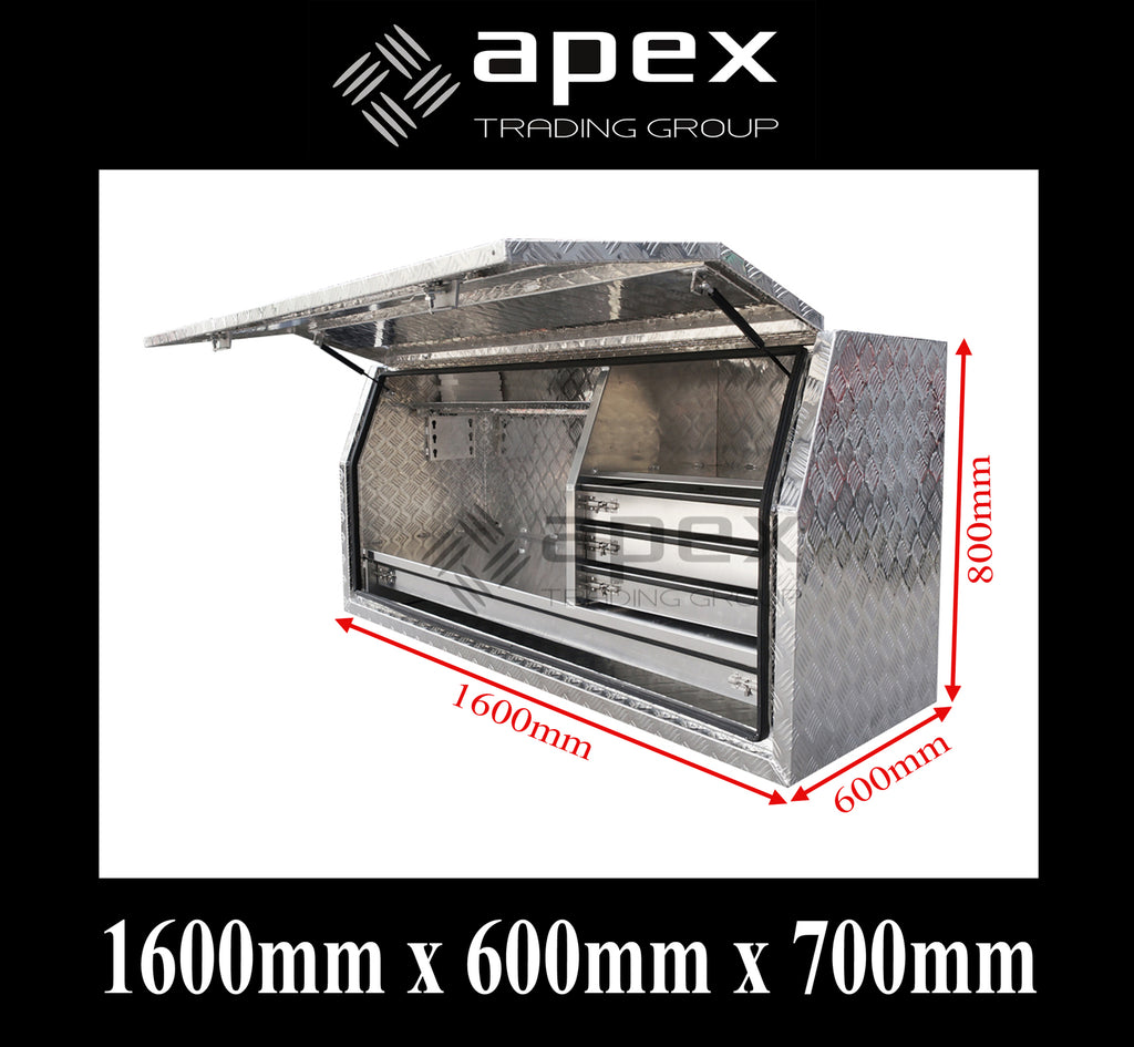 Aluminium Full Lid Toolbox with Drawers 1668FDLDL