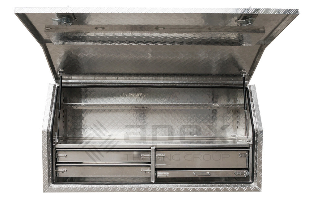 Aluminium Full Lid Toolbox with Internal Drawers 1758P4