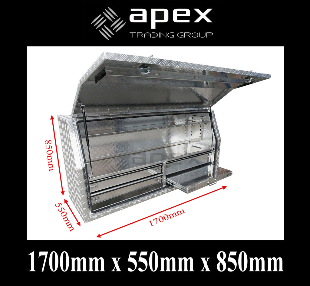 Aluminium Full Lid Toolbox with Internal Drawers 1758P4