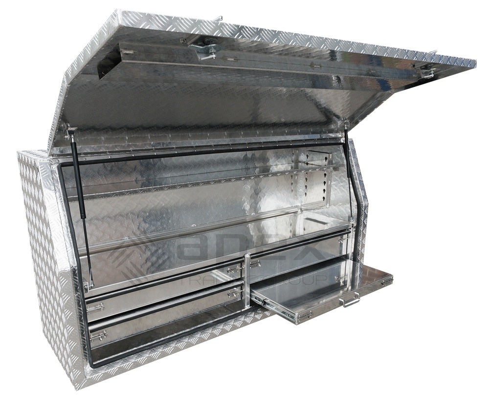 Aluminium Full Lid Toolbox with Internal Drawers 1758P4