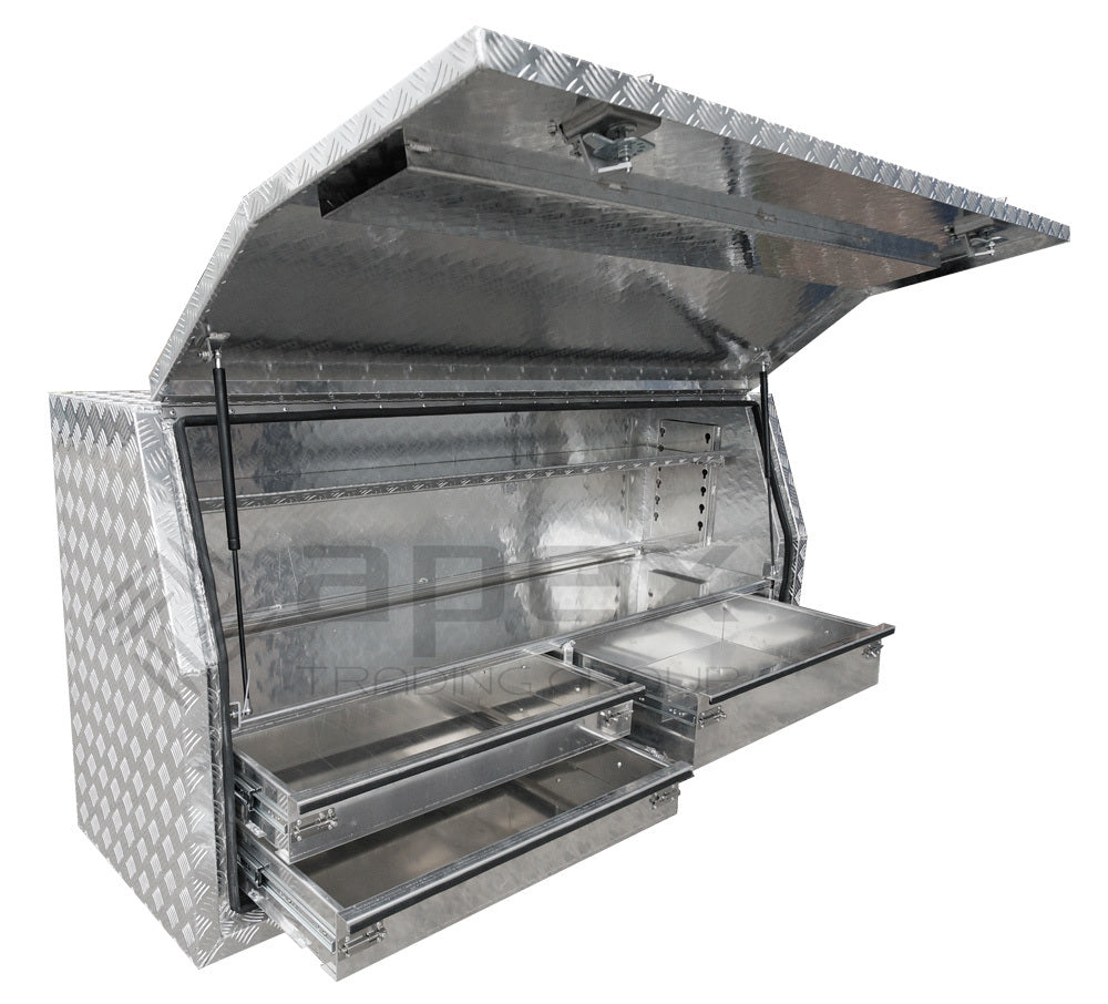 Aluminium Full Lid Toolbox with Internal Drawers 1758P4