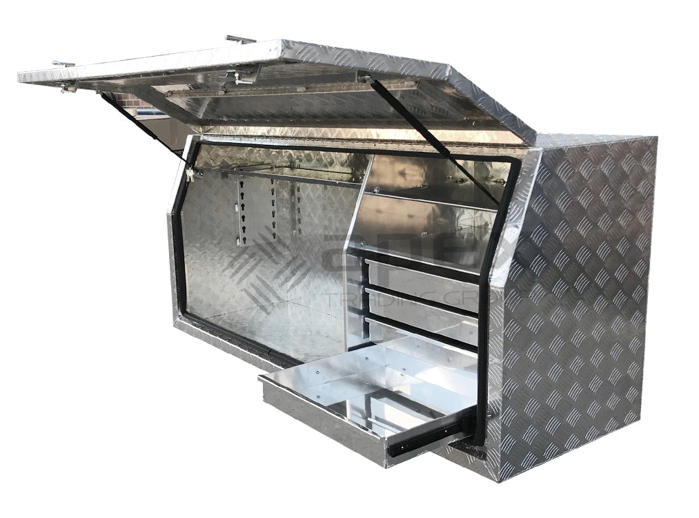 Aluminium Full Lid Toolbox with Drawers 1768FD1L
