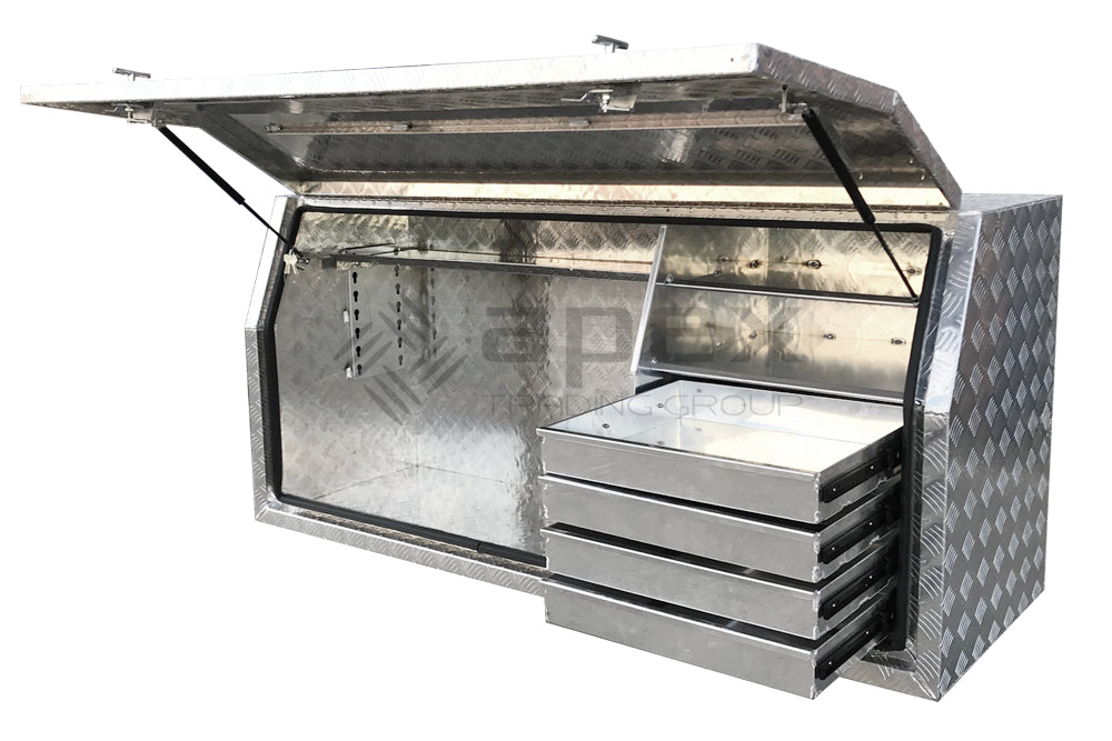 Aluminium Full Lid Toolbox with Drawers 1768FD1L