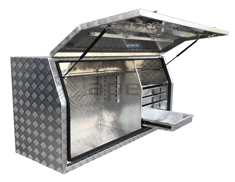 Aluminium Full Lid Toolbox with Drawers 1768FD1L