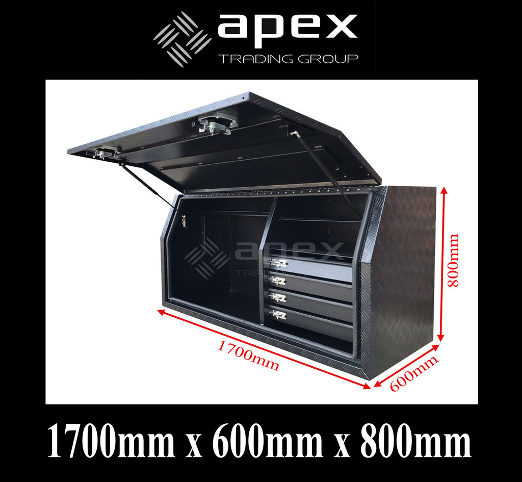 Aluminium Powder Coat Toolbox with Drawers 1768FDCPBL
