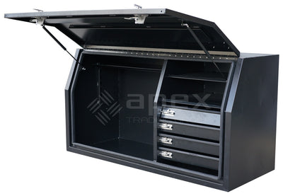 Aluminium Toolbox with Drawers Black 1768FDFPBL
