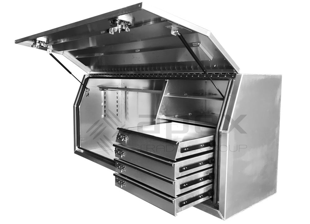 Aluminium Full Lid Toolbox with Drawers 1768FDFPL
