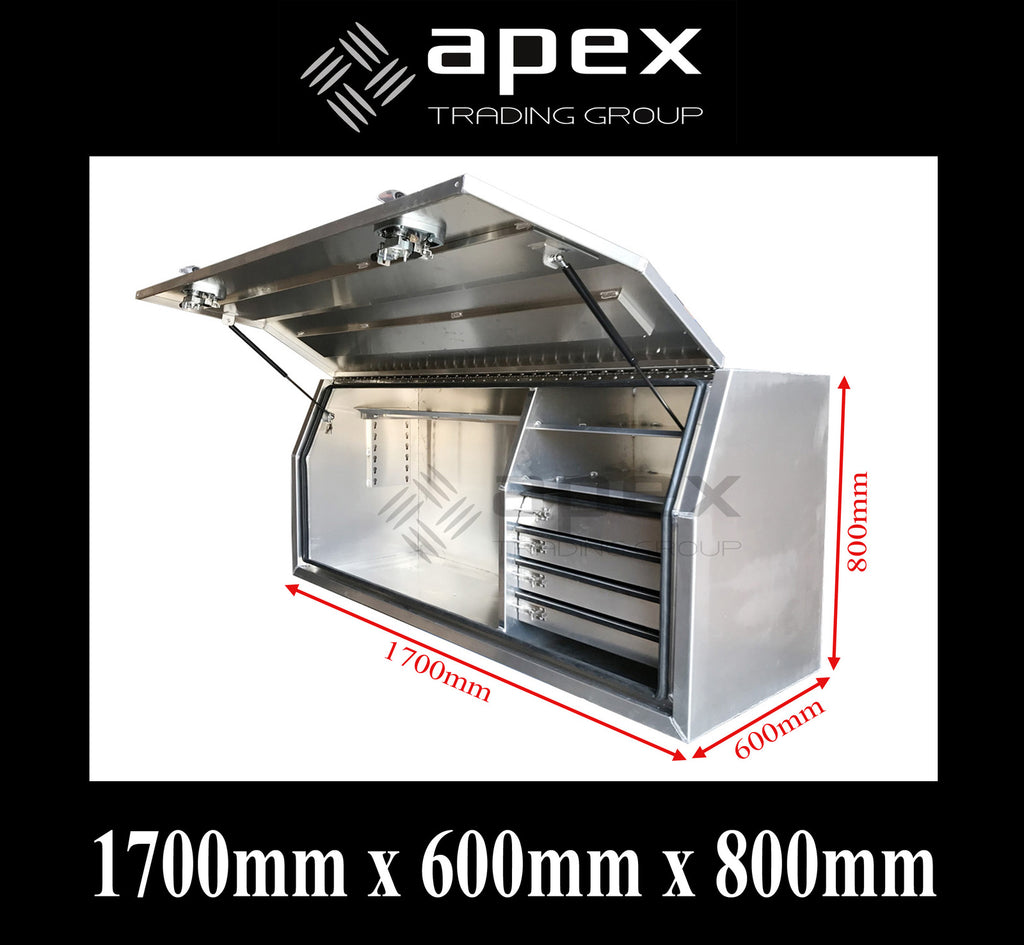 Aluminium Full Lid Toolbox with Drawers 1768FDFPL