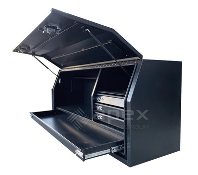 Aluminium Powder Coat Toolbox with Drawers 1768FDLDFPBL