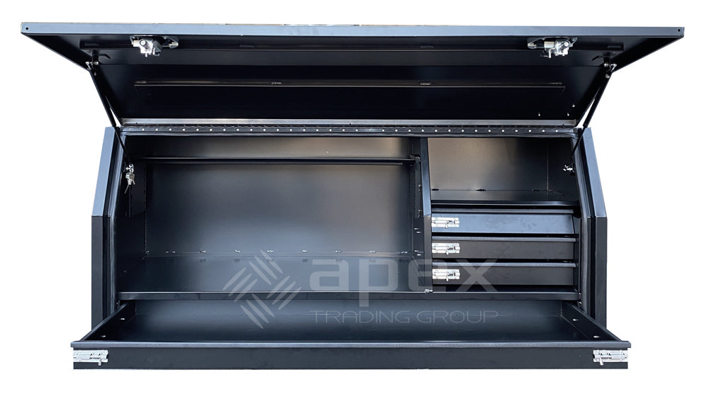 Aluminium Powder Coat Toolbox with Drawers 1768FDLDFPBL
