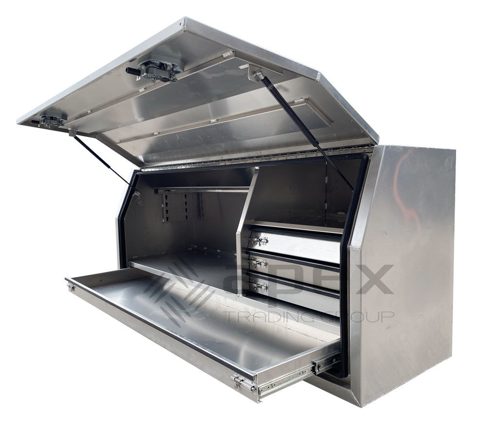 Aluminium Full Lid Toolbox with Drawers 1768FDLDFPL