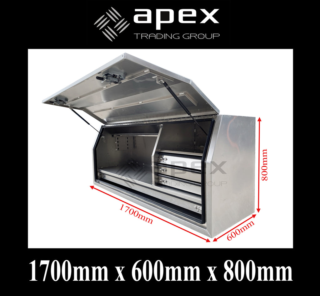Aluminium Full Lid Toolbox with Drawers 1768FDLDFPL