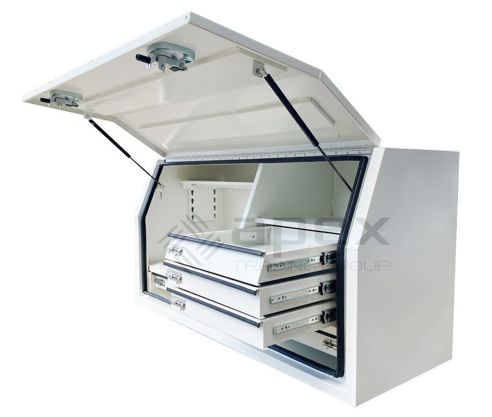 Aluminium Powder Coat Toolbox with Drawers 1768FDLDFPWL