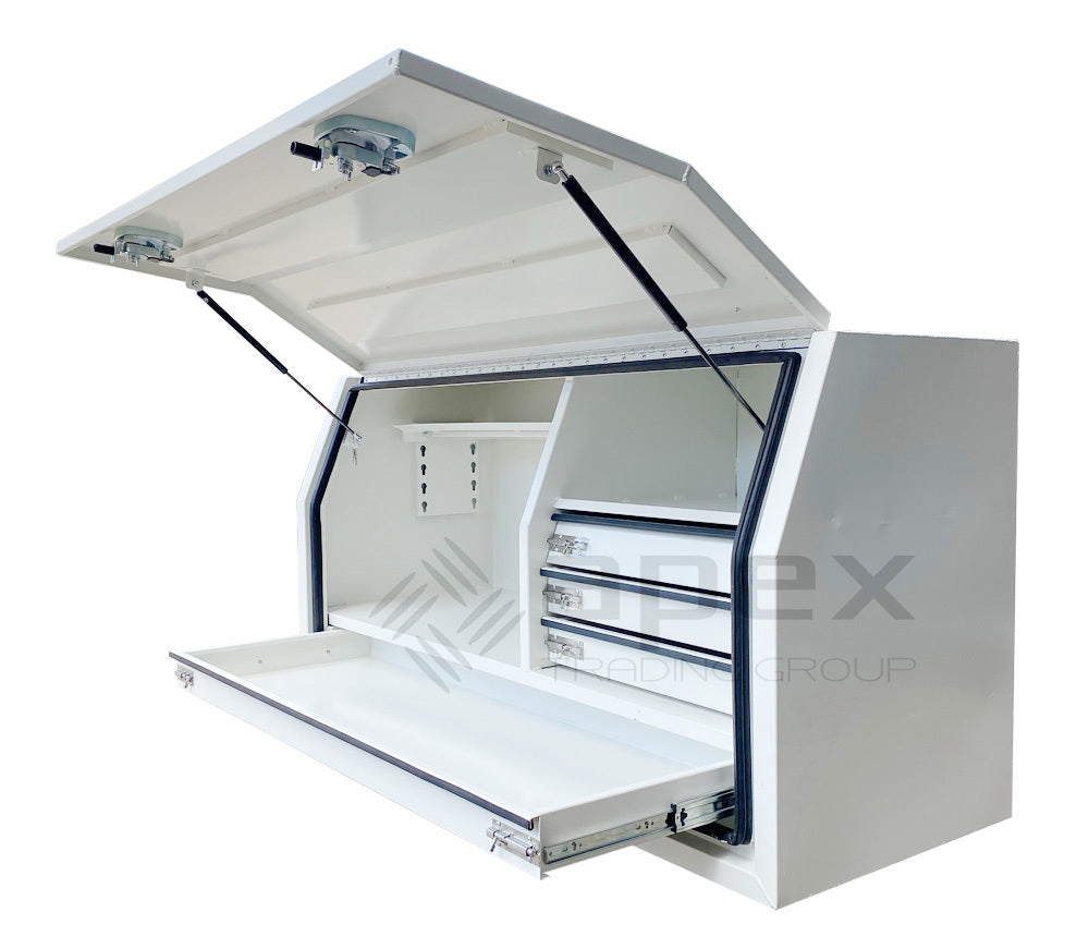 Aluminium Powder Coat Toolbox with Drawers 1768FDLDFPWL
