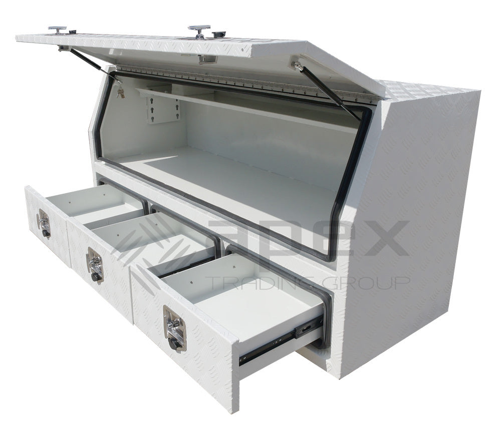 Aluminium Powder Coat Toolbox with Drawers 1768HDCPW