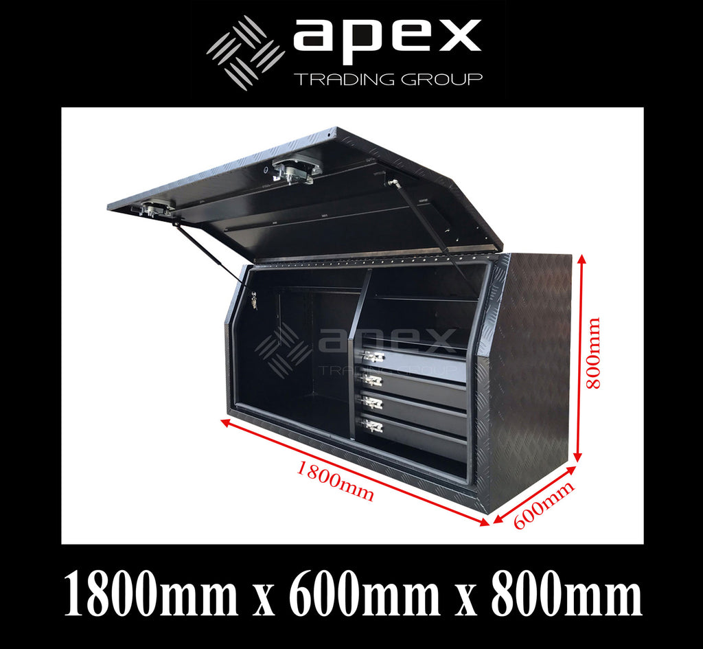 Aluminium Powder Coat Toolbox with Drawers 1868FDCPBL