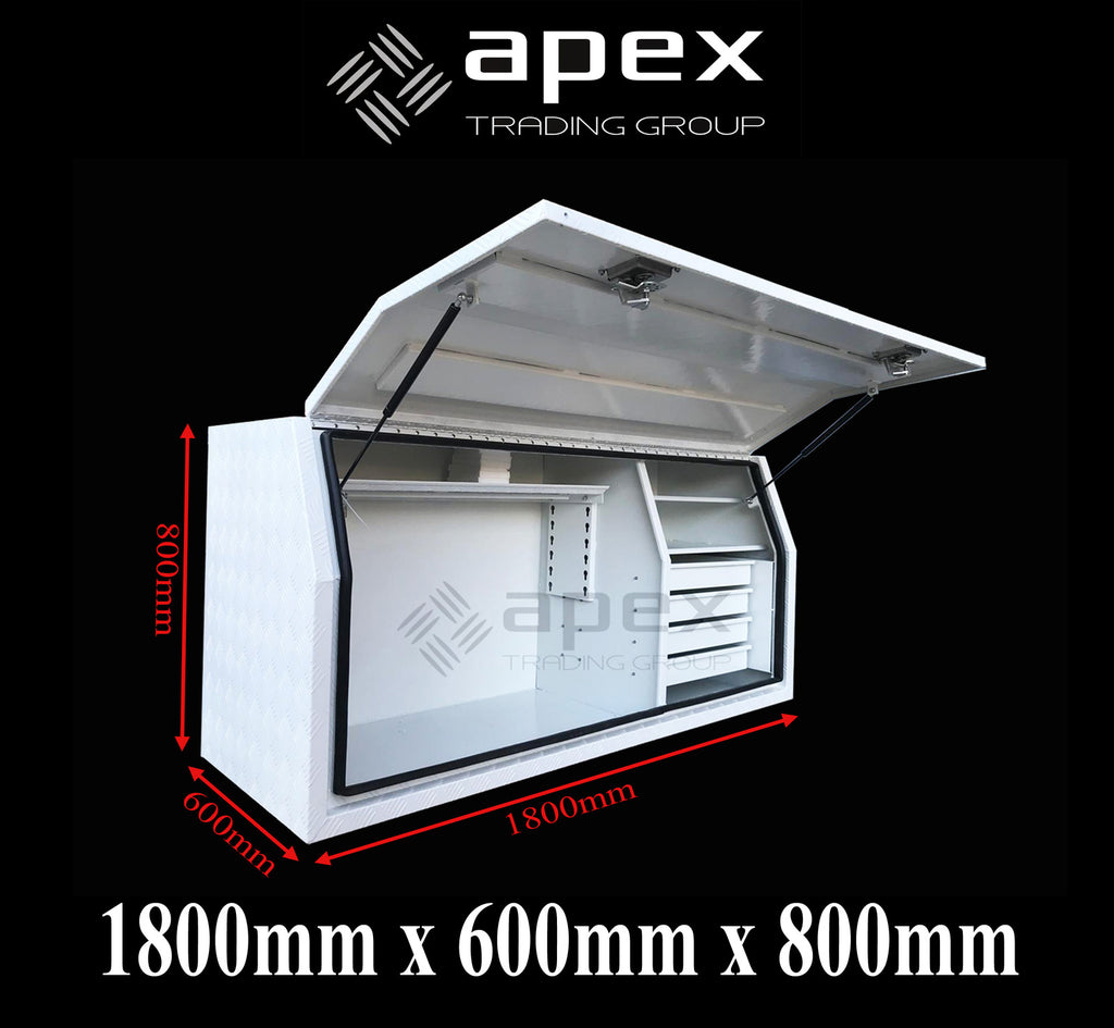 Aluminium Powder Coat Toolbox with Drawers 1868FDCPWL